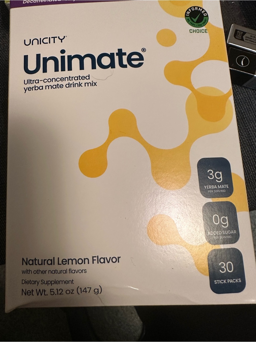 Unimate Natural Lemon Flavor Yerba Mate Drink Mix - Yellow